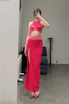 OUDE WAAG double-layer hanging slit slit skirt OW-23SS-SK02 pink